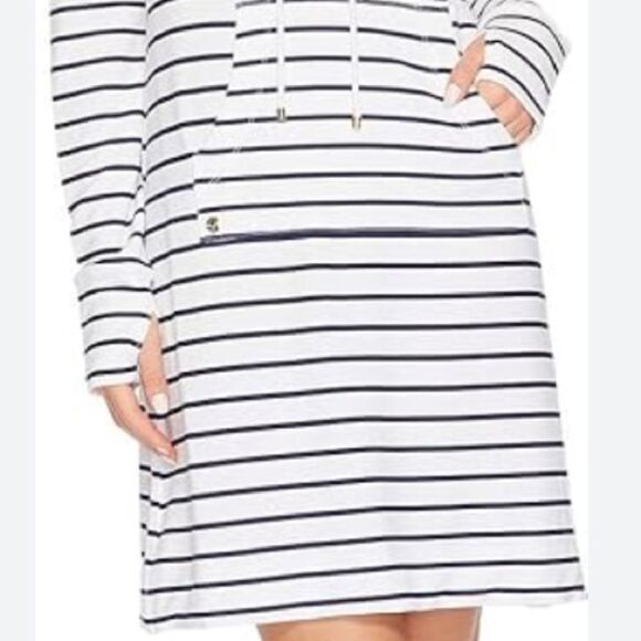 Lilly Pulitzer Hillary Popover White Striped Long Sleeve Sailor XXS NWT $158 - Picture 7 of 7